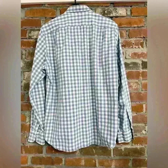 J Crew Blue & White Picnic Gingham Check Long Sleeve Casual Button Up Size LT - Picture 6 of 6